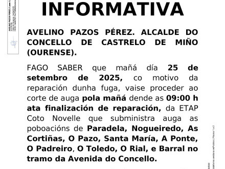 Corte del suministro de agua